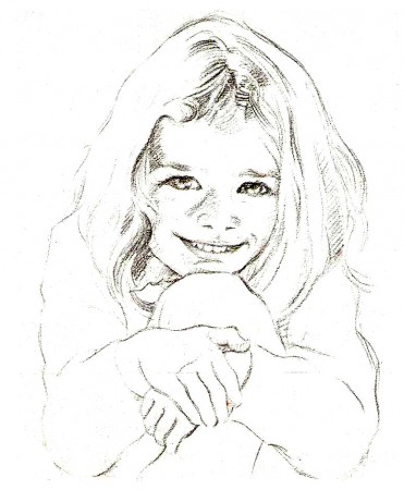 Dibujo con lápiz de grafito.